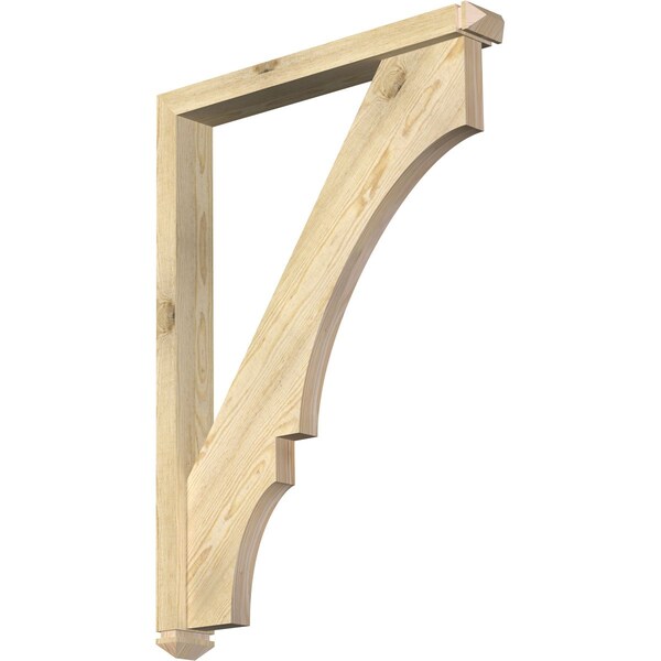 Ekena Millwork Balboa Arts and Crafts Rough Sawn Bracket w/ Offset Brace, Douglas Fir, 4"W x 30"D x 42"H BKT0402X30X42BOA03RDF - main